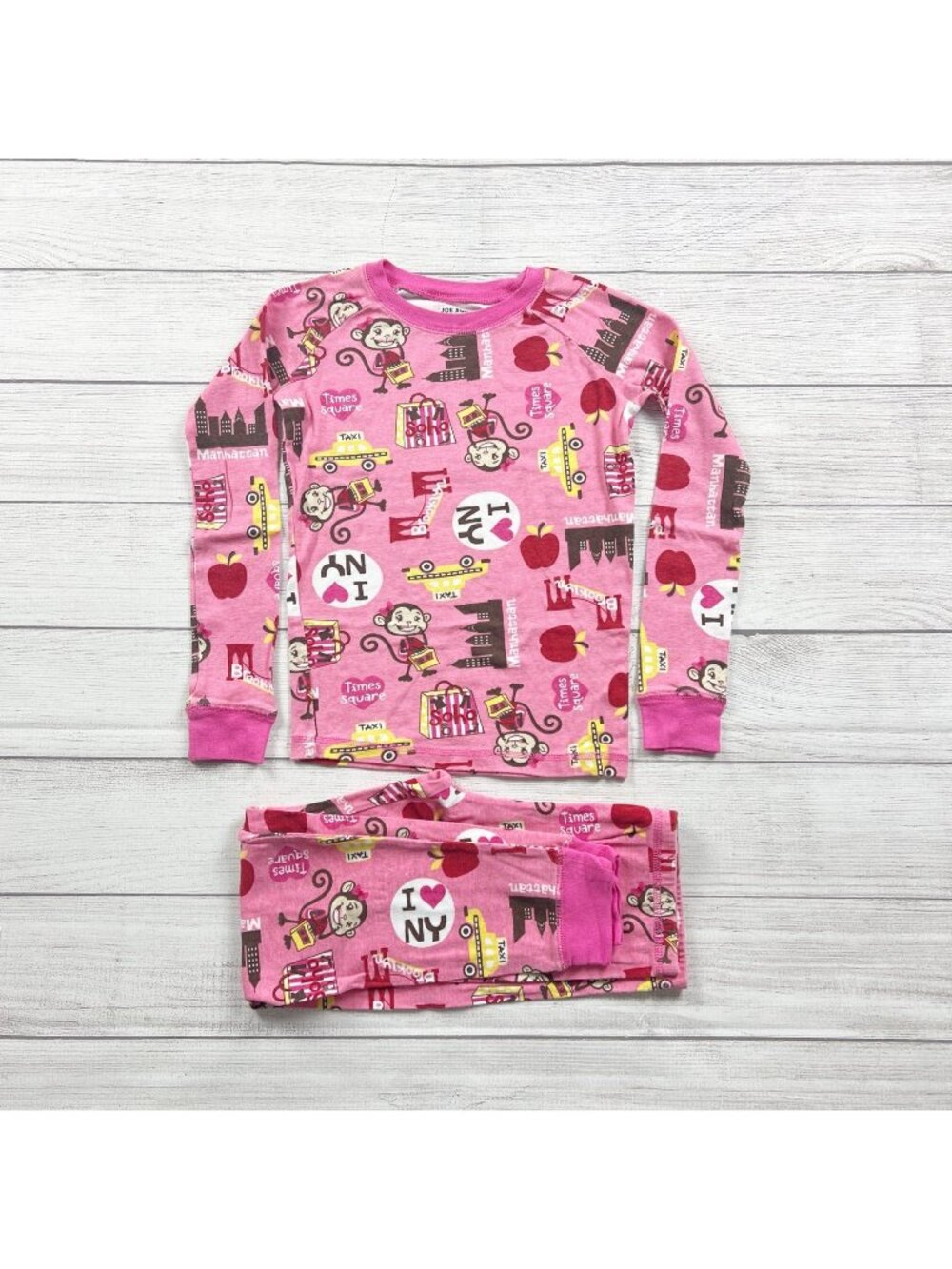 Joe Boxer Kids New York City Print Pink Long Sleeve Pajama Set 10